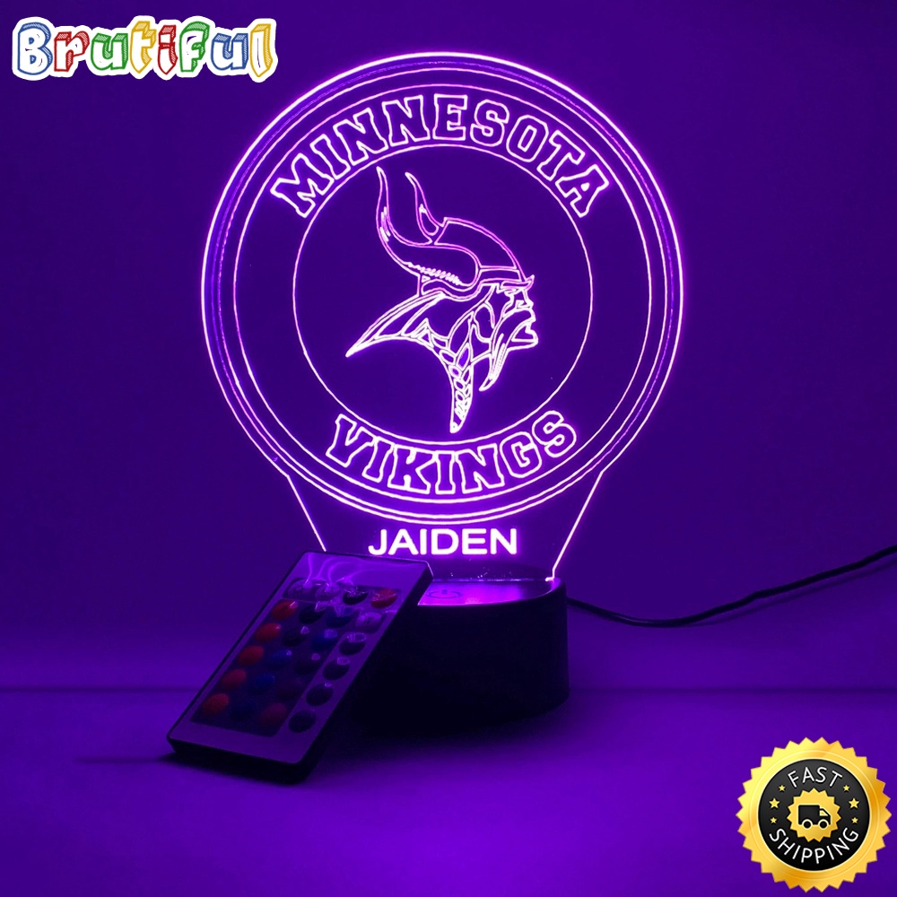 NFL Minnesota Vikings Night Light Football 3D LED Light