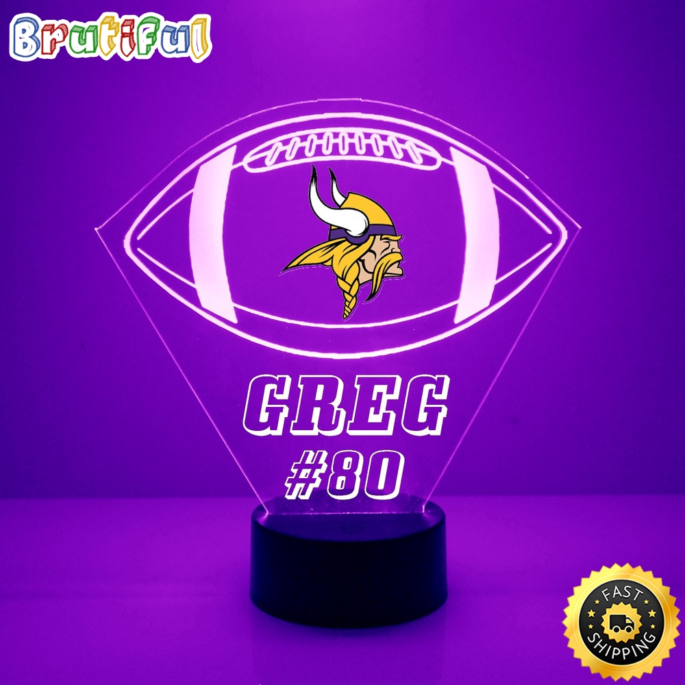 NFL Minnesota Vikings Night Light Football LED Light