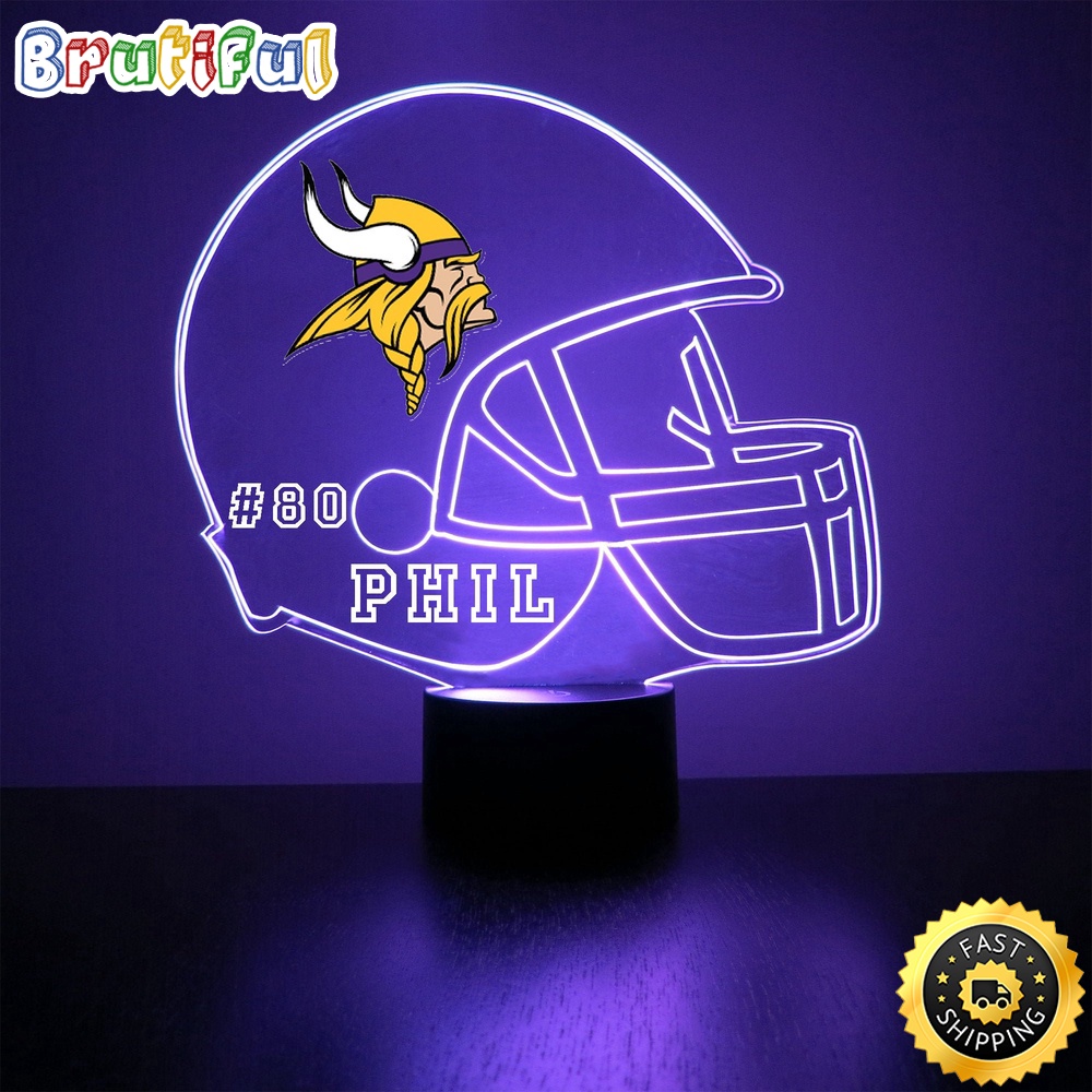 NFL Minnesota Vikings Night Light Football Sports Fan Led Light