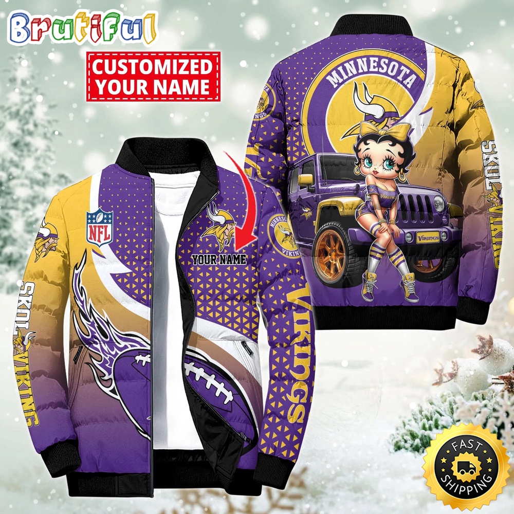 NFL Minnesota Vikings Puffer Jacket Betty Boop Custom Jacket 1