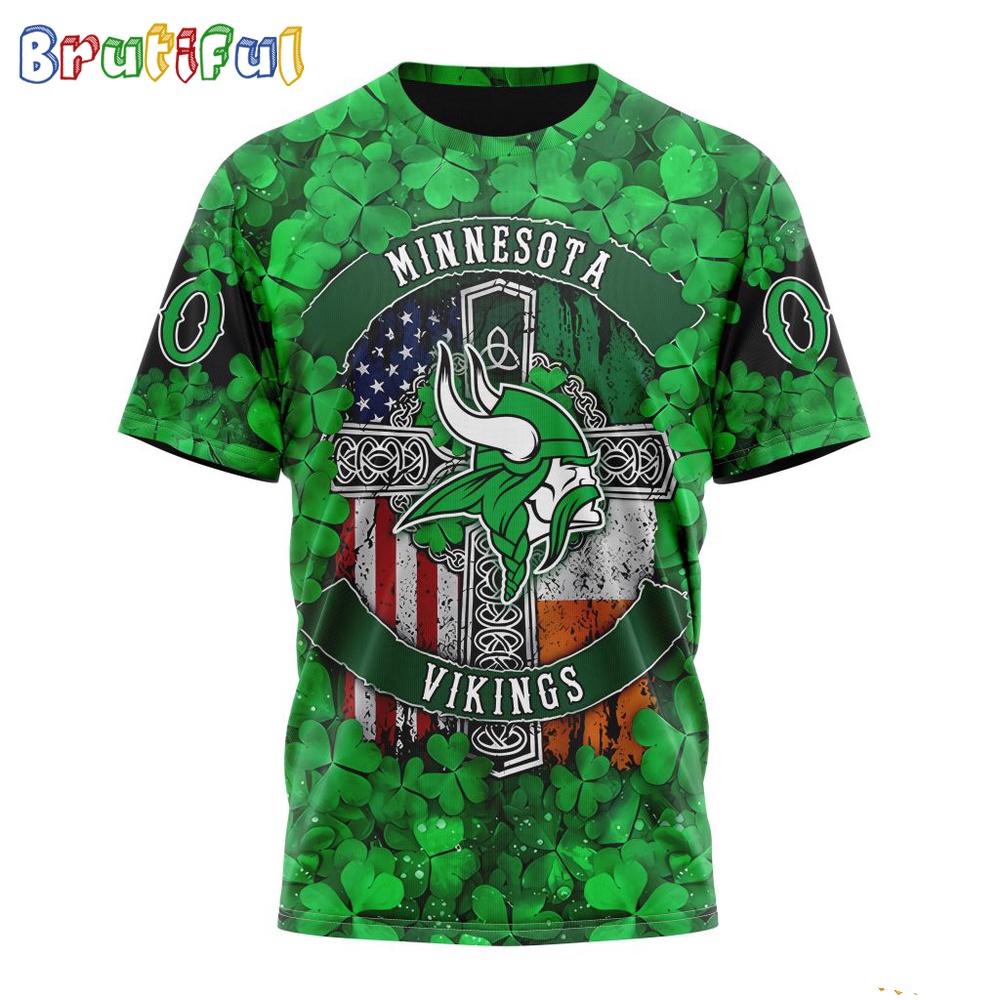 NFL Minnesota Vikings T Shirt Special Design 3D T Shirt St Patrick Day 1