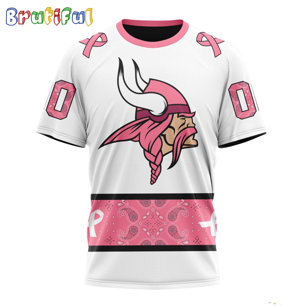 NFL Minnesota Vikings T Shirt Special Pink Design Fight Breast Cancer 1
