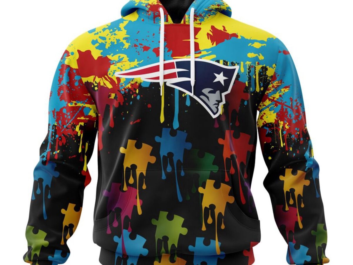 【レア】NFL New England Patriots パーカー XL NFL New England Patriots Hoodie Special Autism Awareness Design