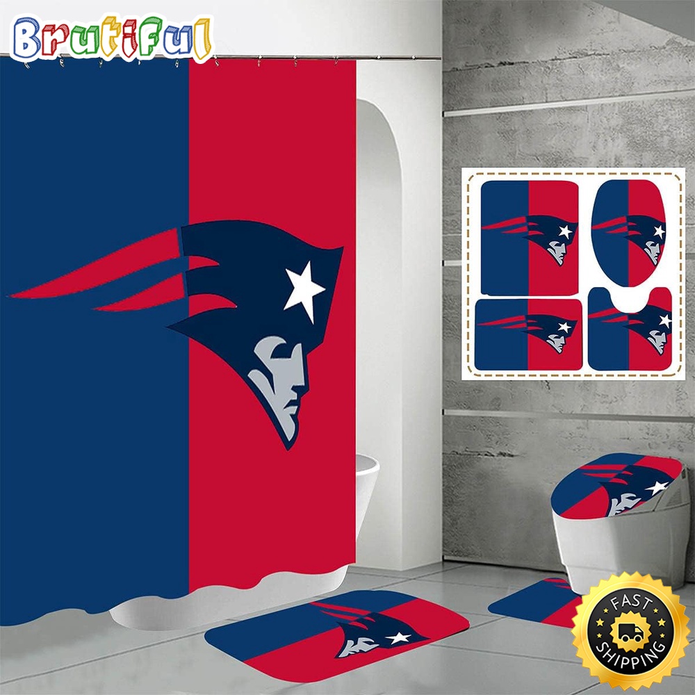 NFL New England Patriots Shower Curtain Modern Bath Curtains 1