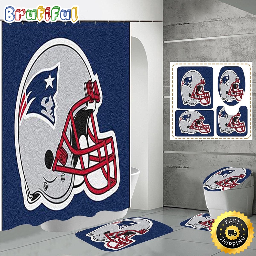 NFL New England Patriots Shower Curtain Trendy Bathroom Drapes 1