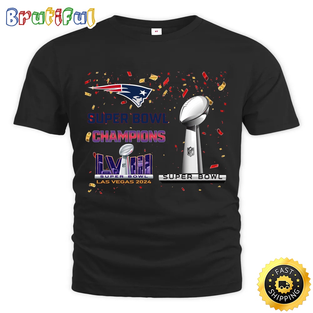 NFL New England Patriots T Shirt Super Bowl LVIII 2024 Las Vegas Champions Unisex Tshirt 1
