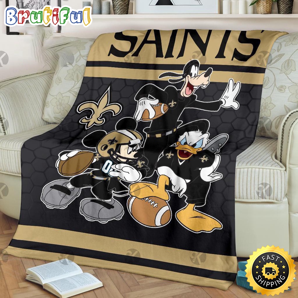 NFL New Orleans Saints Blanket Minnie Mouse Blanket