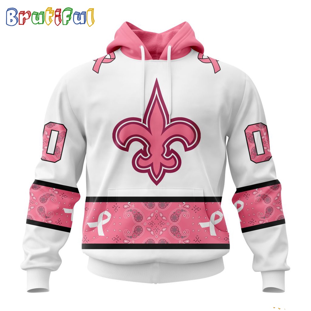 NFL New Orleans Saints Hoodie Special Pink Design Fight Breast Cancer 1