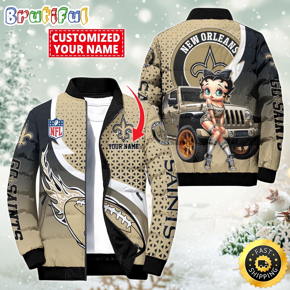 NFL New Orleans Saints Puffer Jacket Betty Boop Custom Jacket 1