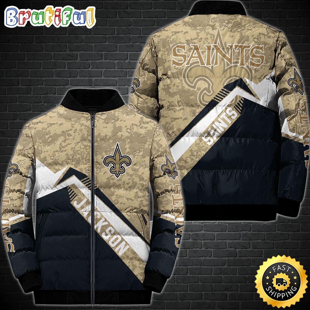 NFL New Orleans Saints Puffer Jacket Customized Sport Down Jacket 1