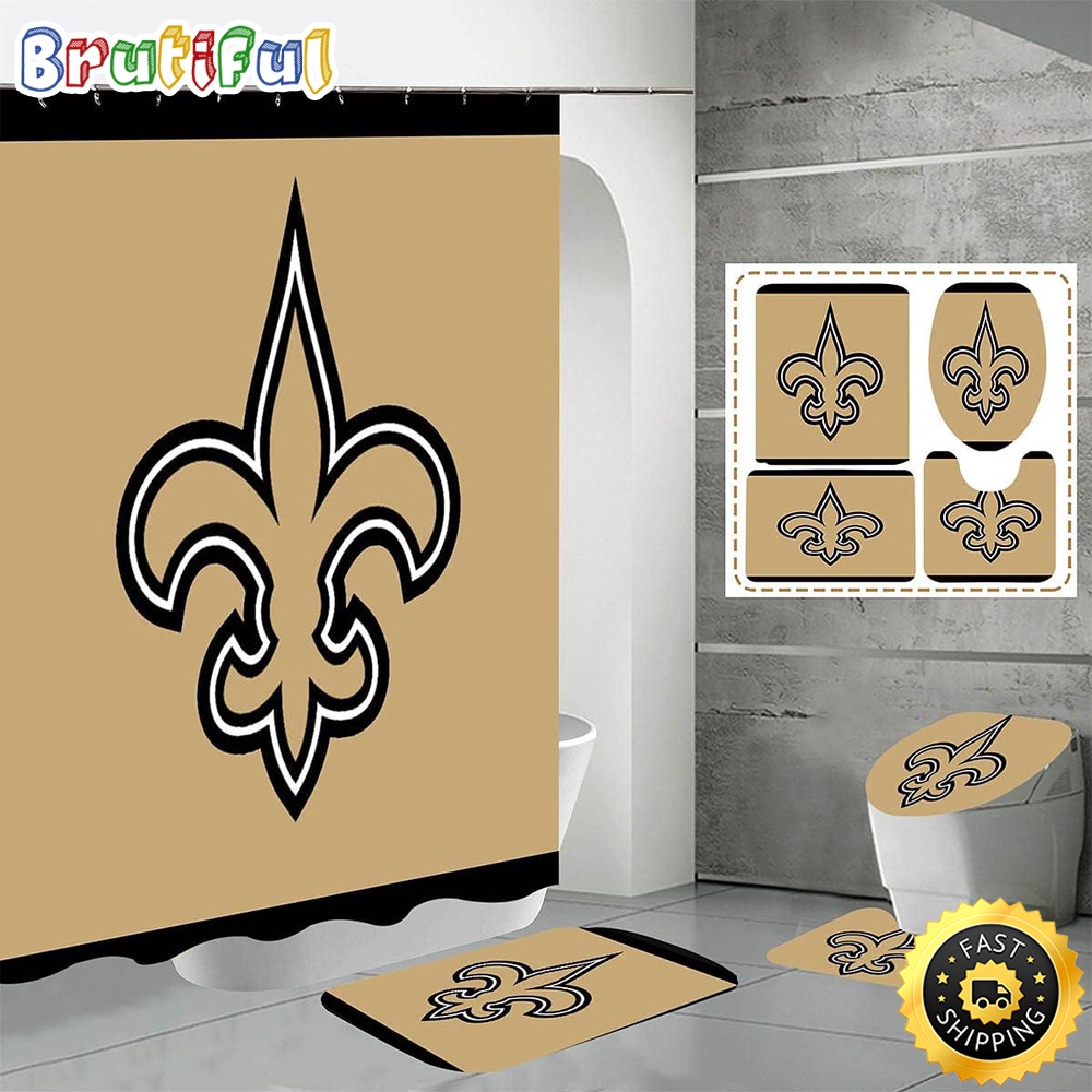 NFL New Orleans Saints Shower Curtain Chic Shower Drapes 1