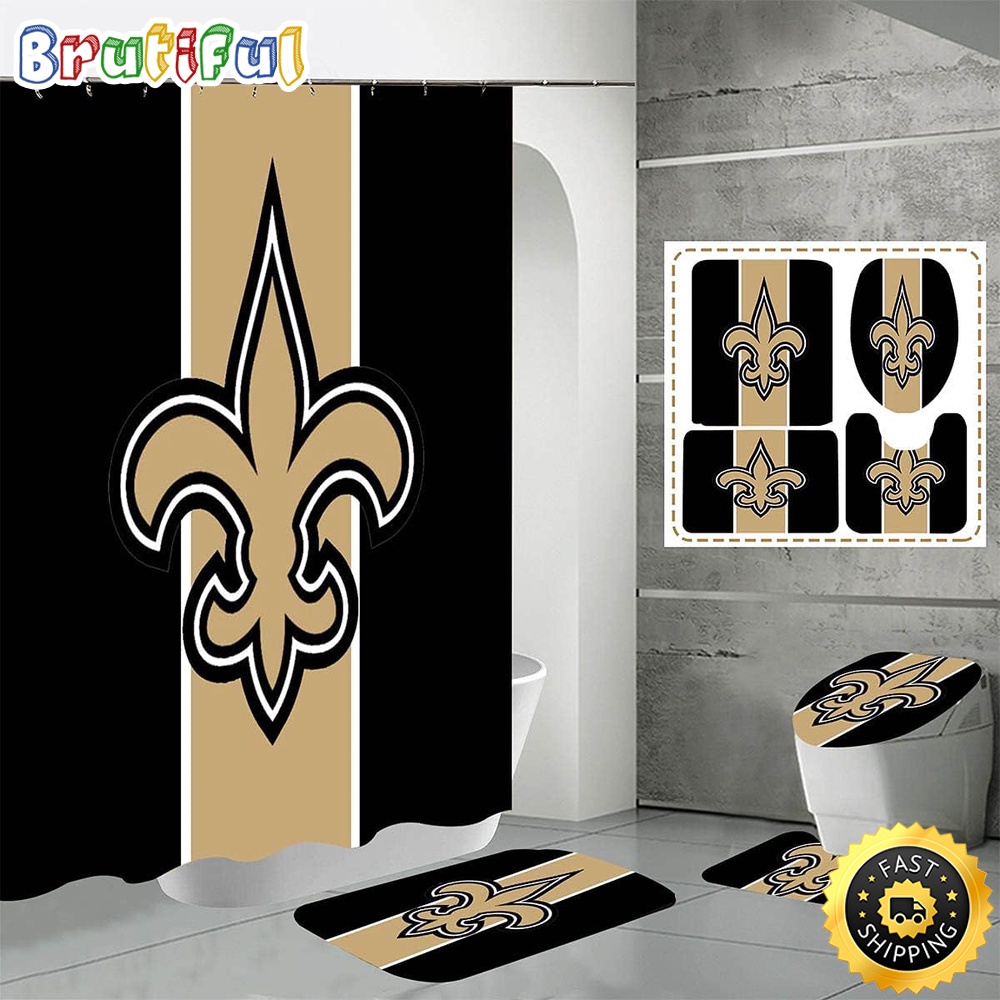 NFL New Orleans Saints Shower Curtain Modern Bath Curtains 1