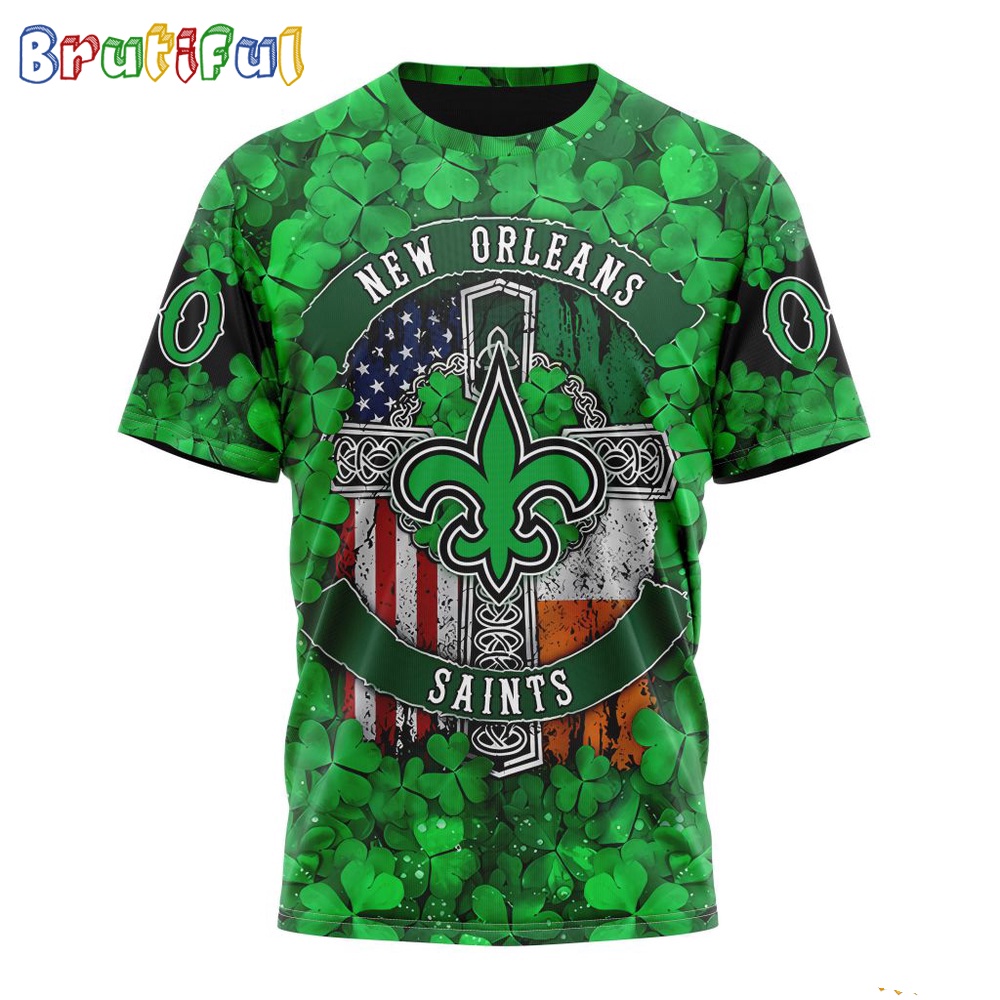 NFL New Orleans Saints T Shirt Special Design 3D T Shirt St Patrick Day 1