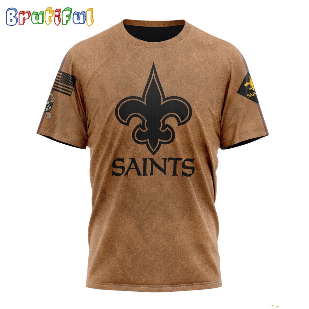 NFL New Orleans Saints T Shirt Special Salute To Service For Veterans Day Full Printed T Shirt 1