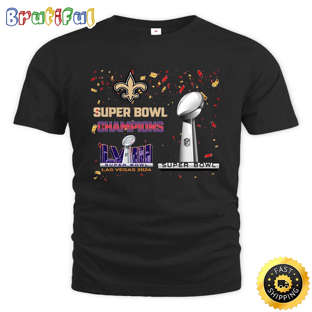 NFL New Orleans Saints T Shirt Super Bowl LVIII 2024 Las Vegas Champions Unisex Tshirt 1