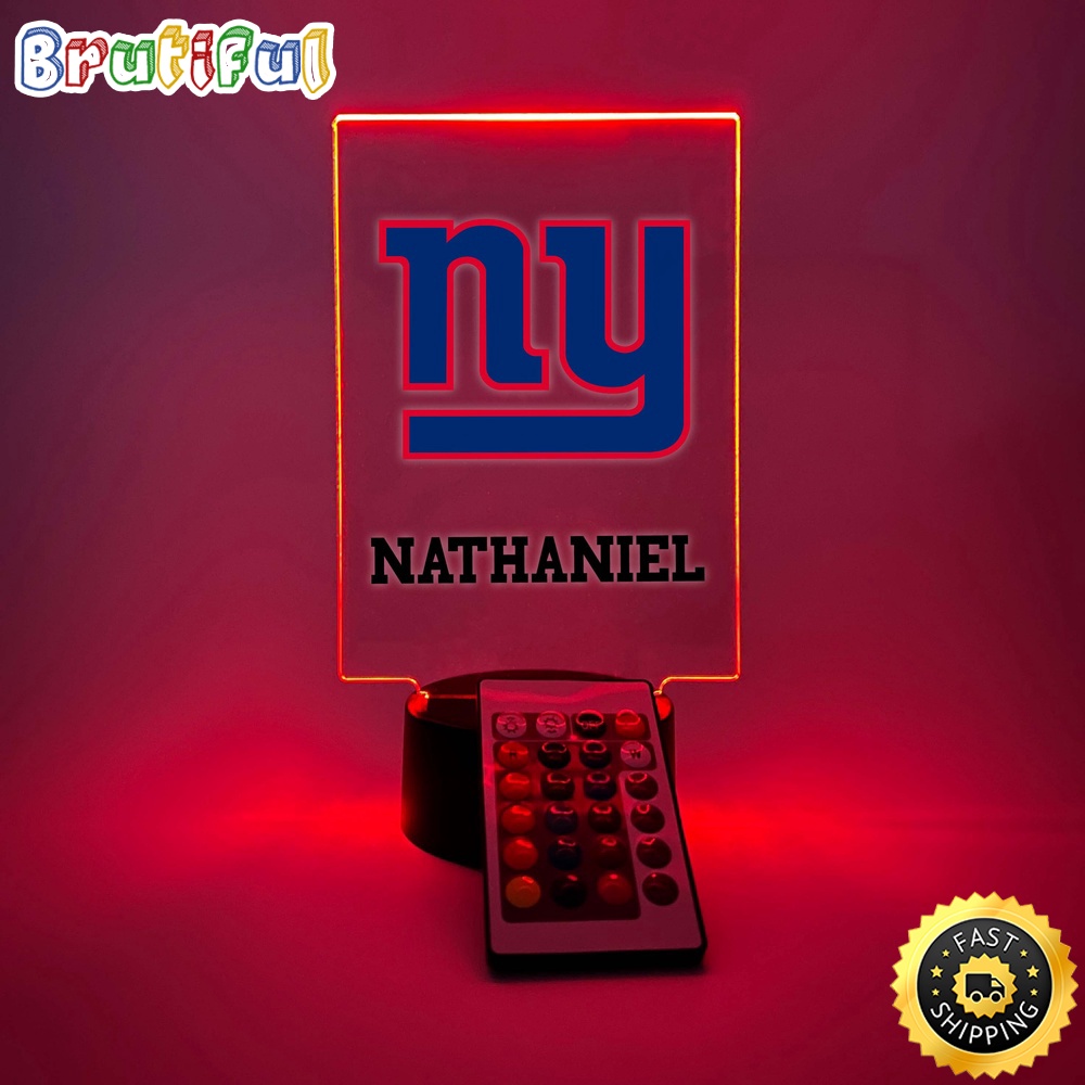 NFL New York Giants Night Light Table Desk Lamp Stand Sports Fan LED Light
