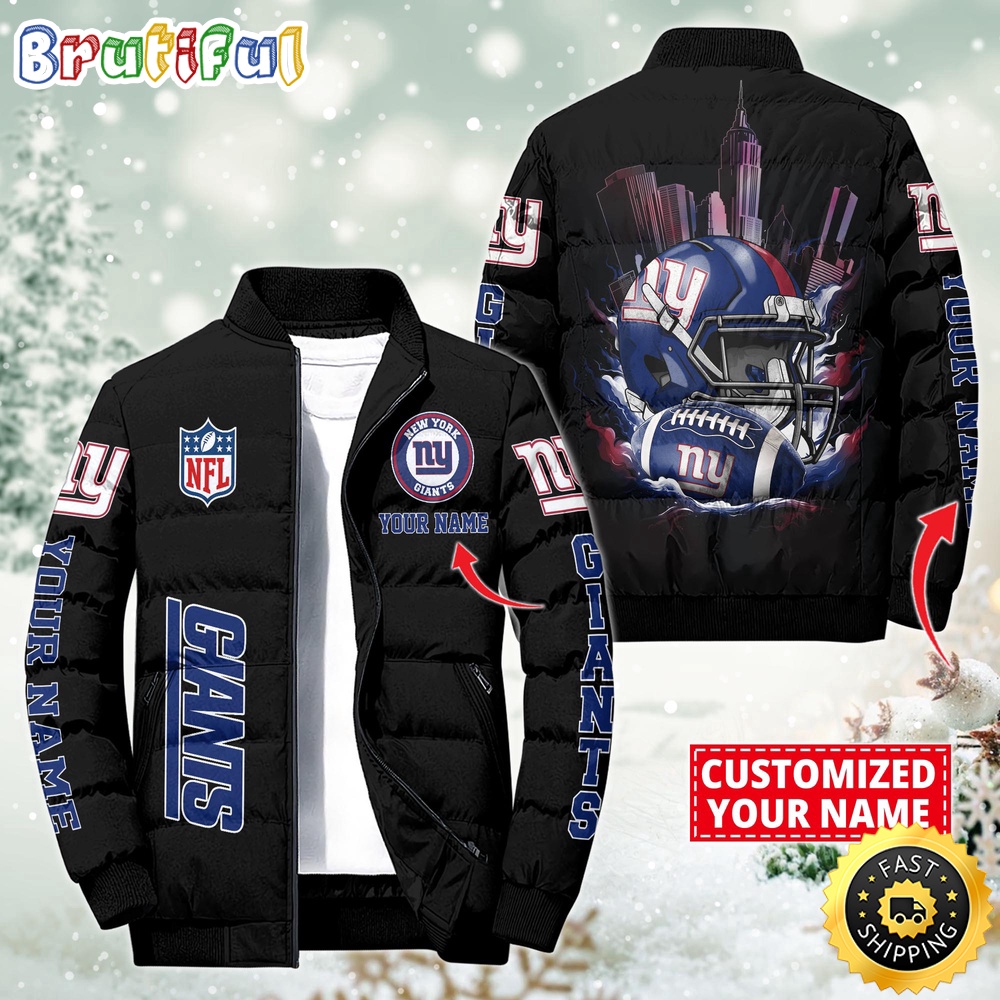 NFL New York Giants Puffer Jacket City Logo Print Jacket For Fans 1