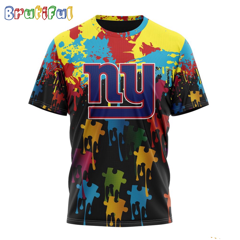 NFL New York Giants T Shirt Special Autism Awareness Design Football T Shirt 1