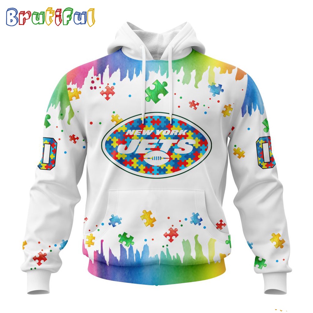 NFL New York Jets Hoodie Special Autism Awareness Design All Over Print Hoodie 1