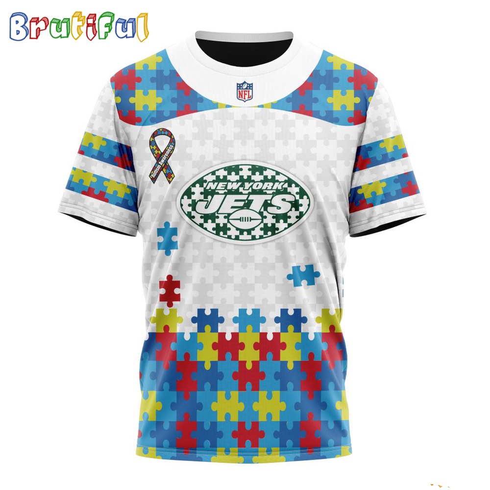 NFL New York Jets T Shirt Special Autism Awareness Design 3D T Shirt 1