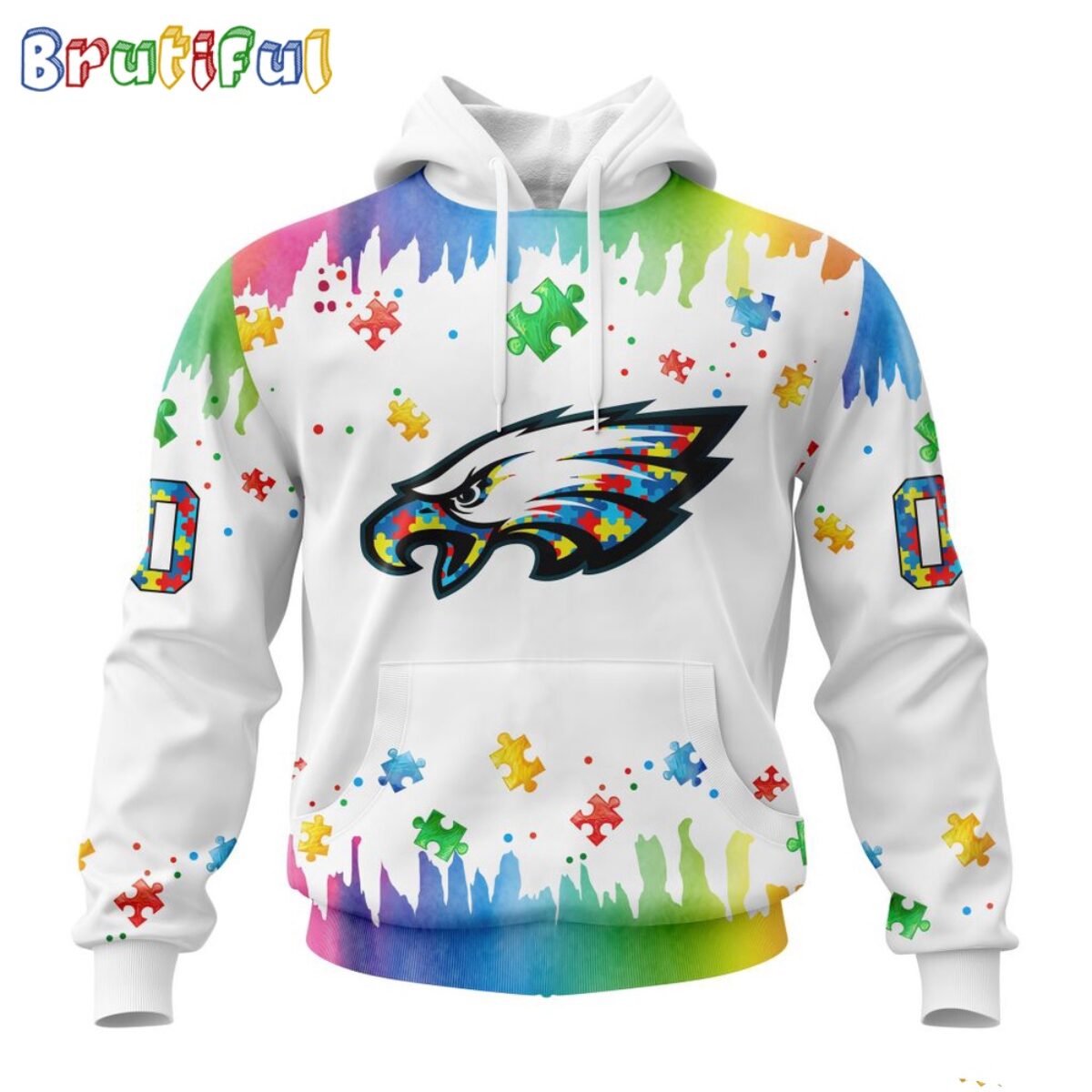 NFL Philadelphia Eagles Hoodie Special Autism Awareness Design All