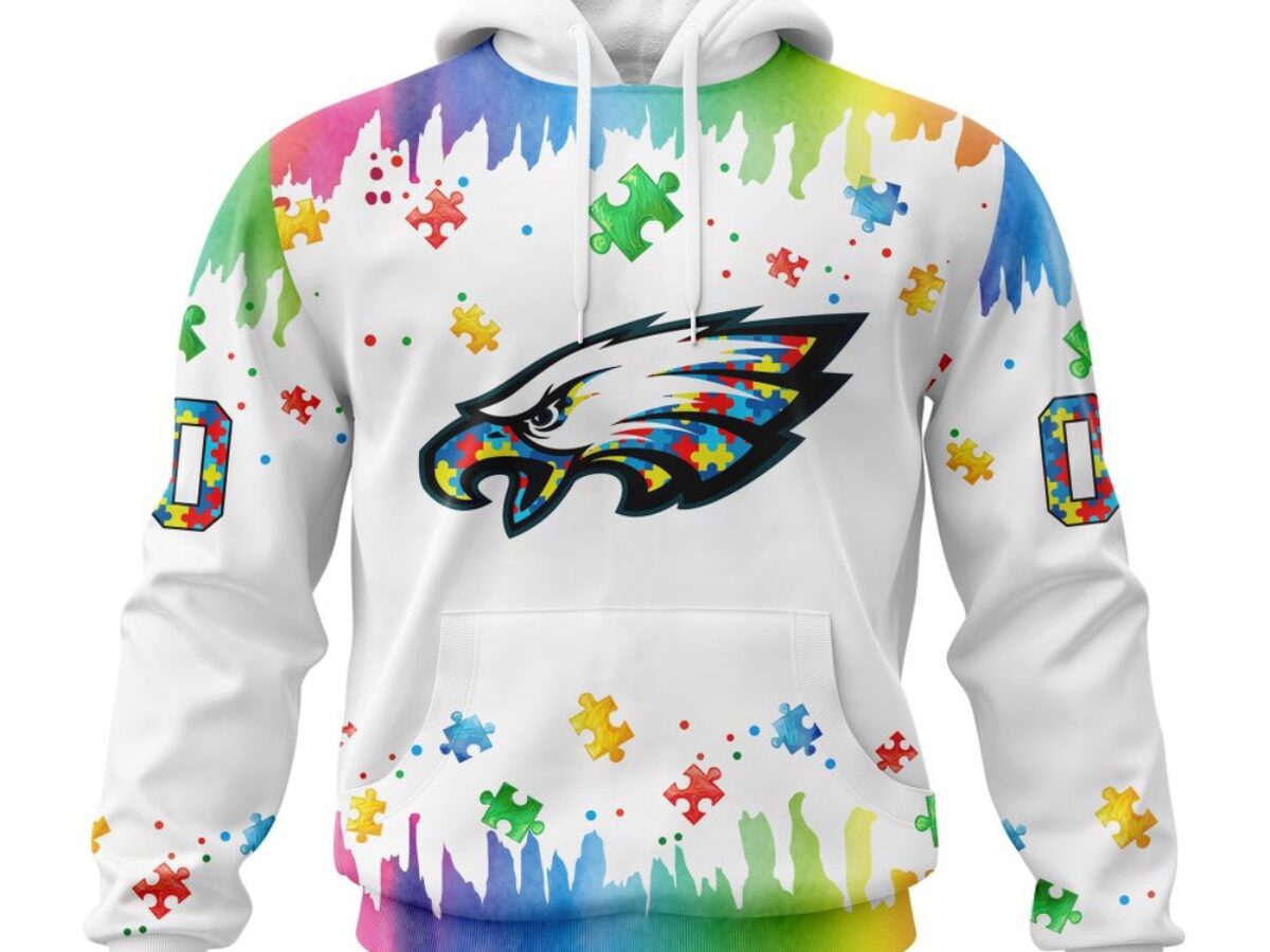 NFL Philadelphia Eagles Hoodie Special Autism Awareness Design All