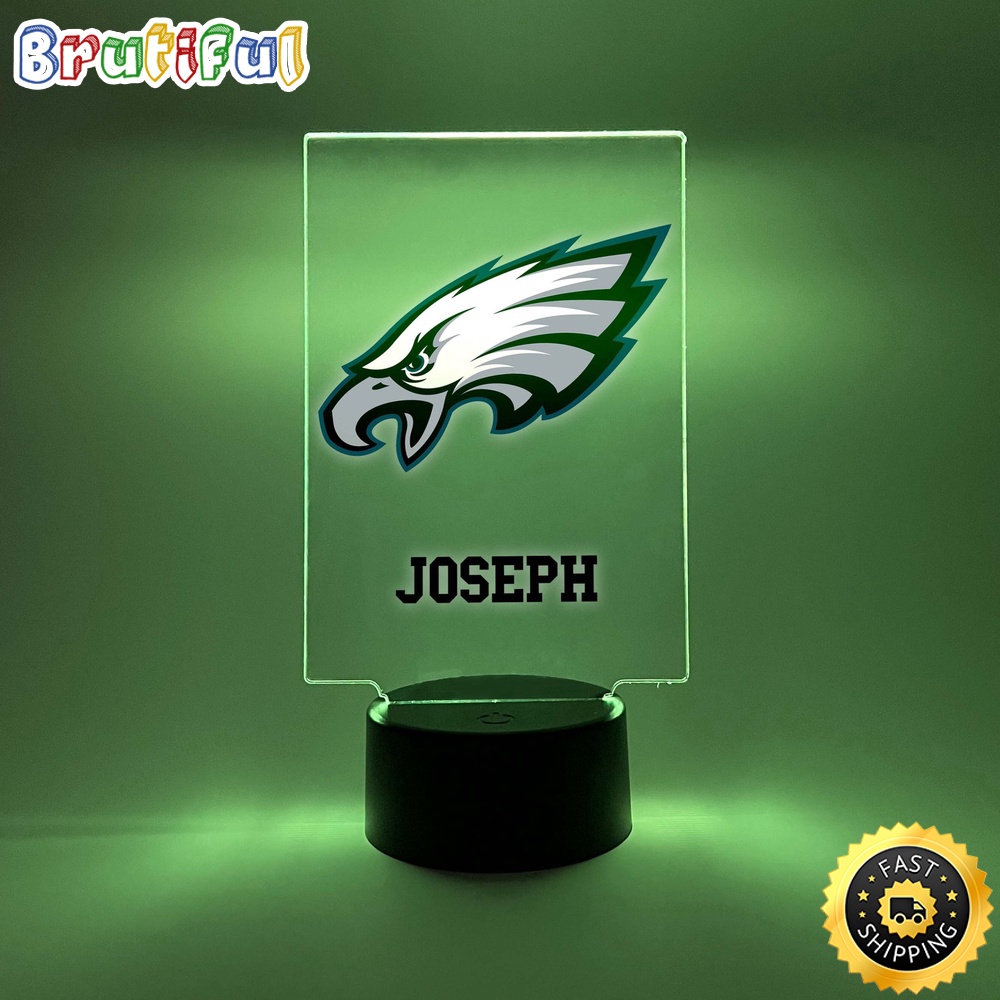 NFL Philadelphia Eagles Night Light Table Desk Lamp Stand Sports Fan LED Light