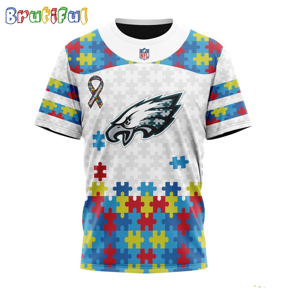 NFL Philadelphia Eagles T Shirt Special Autism Awareness Design 3D T Shirt 1