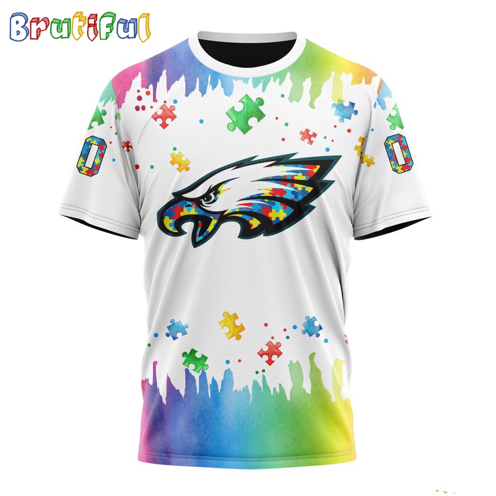 NFL Philadelphia Eagles T Shirt Special Autism Awareness Design All Over Print T Shirt 1