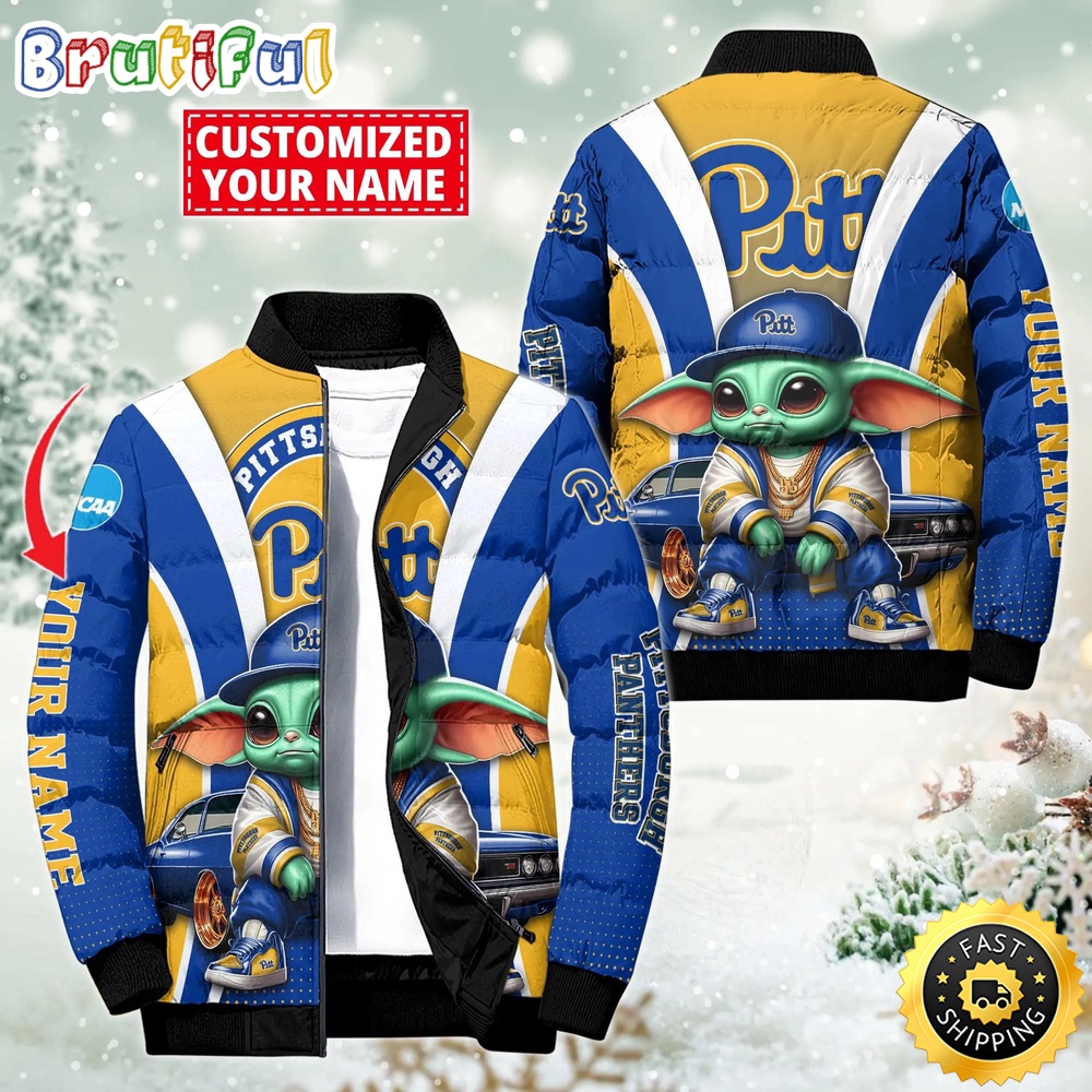 NFL Pittsburgh Panthers Puffer Jacket Baby Yoda Custom Jacket 1