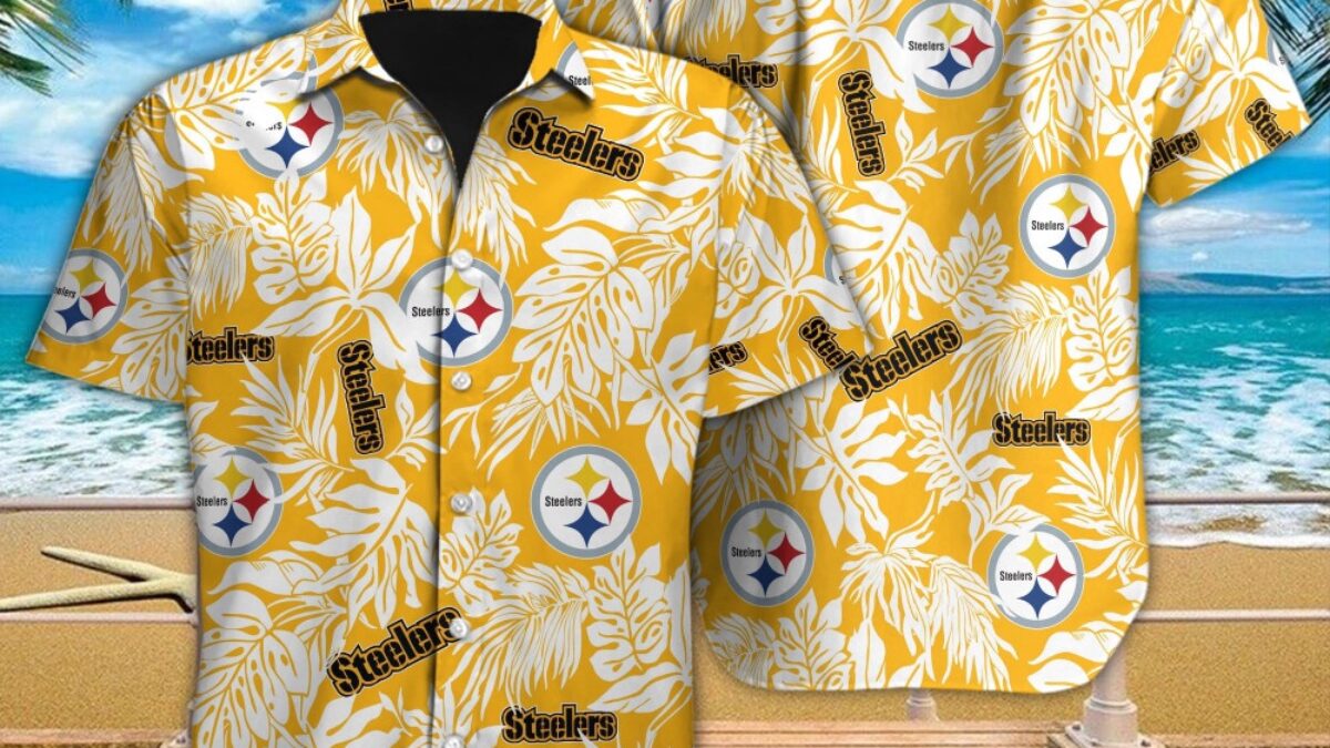 NFL Pittsburgh Steelers Hawaiian Shirt Tropical Leafs Design