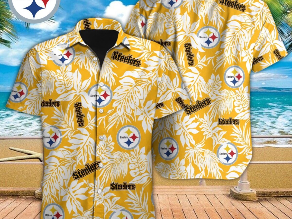 NFL Pittsburgh Steelers Hawaiian Shirt Tropical Leafs Design