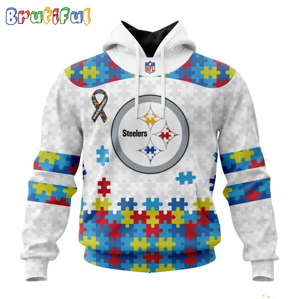 NFL Pittsburgh Steelers Hoodie Special Autism Awareness Design 3D Hoodie 1