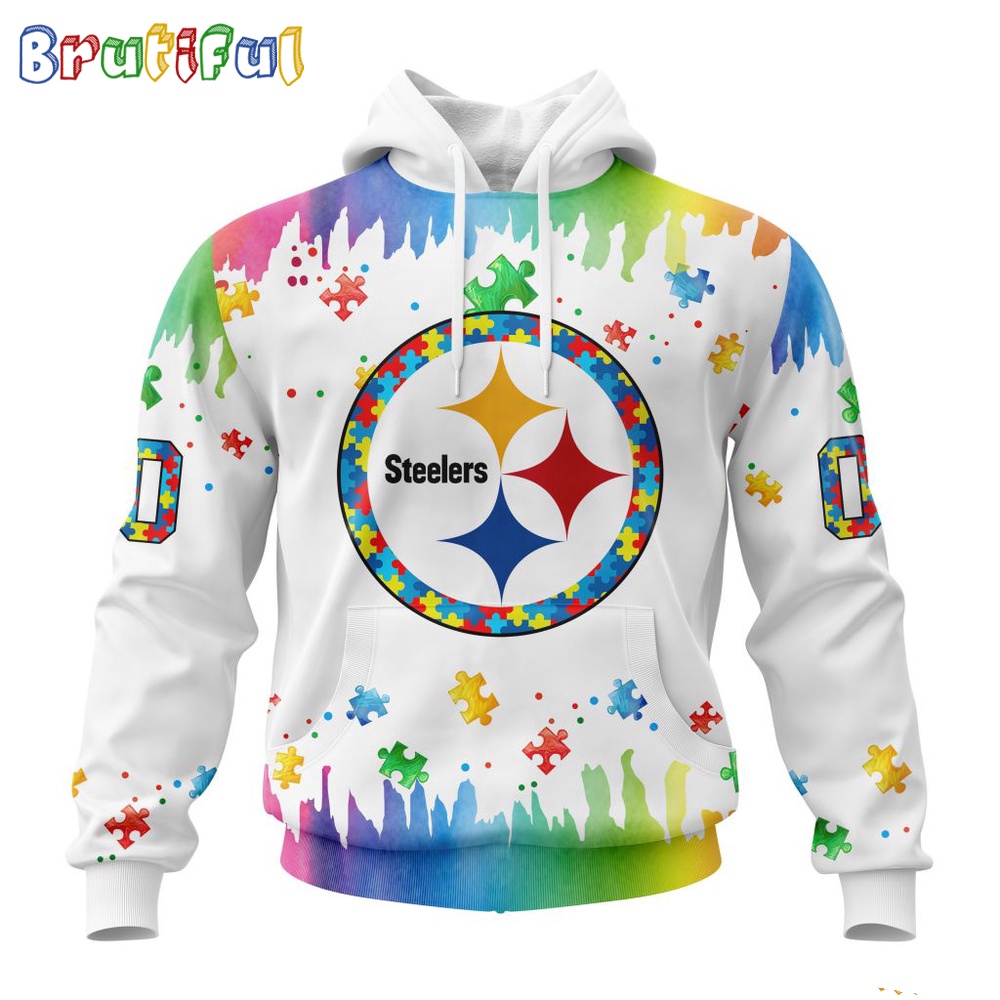 NFL Pittsburgh Steelers Hoodie Special Autism Awareness Design All Over Print Hoodie 1