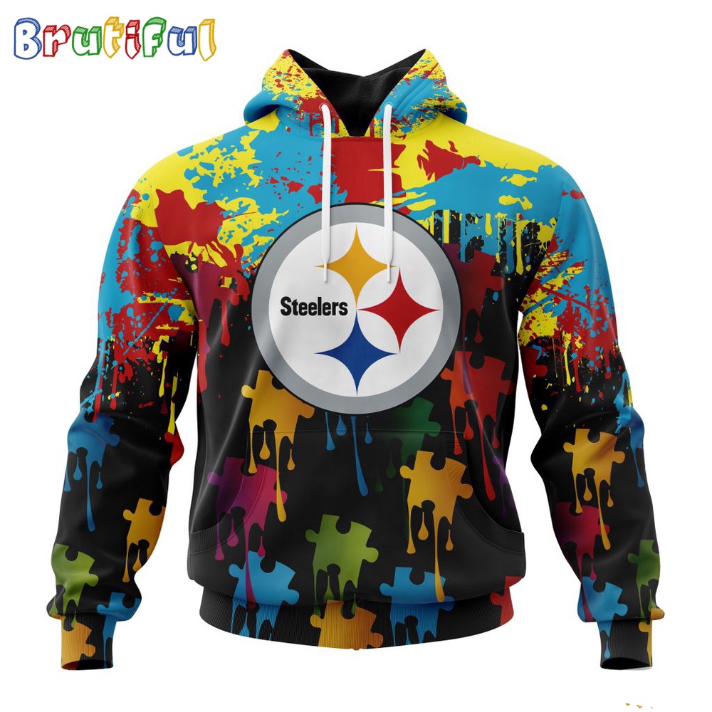 NFL Pittsburgh Steelers Hoodie Special Autism Awareness Design Football Hoodie 1