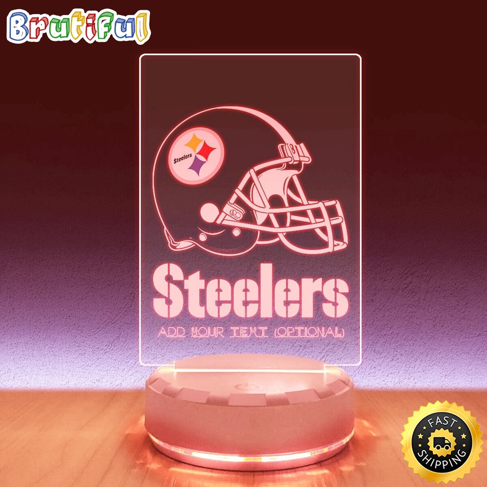 NFL Pittsburgh Steelers Night Light Helmet Logo Sports LED Light