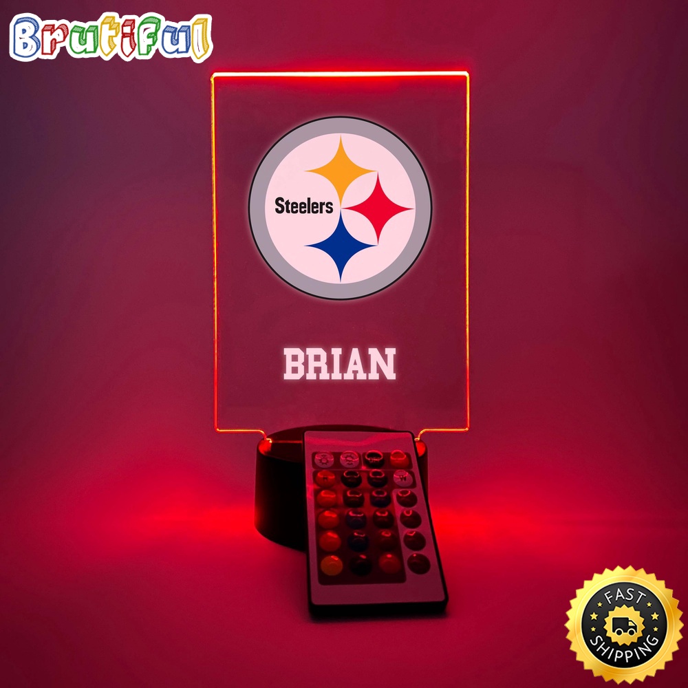 NFL Pittsburgh Steelers Night Light Table Desk Lamp Stand Sports Fan LED Light