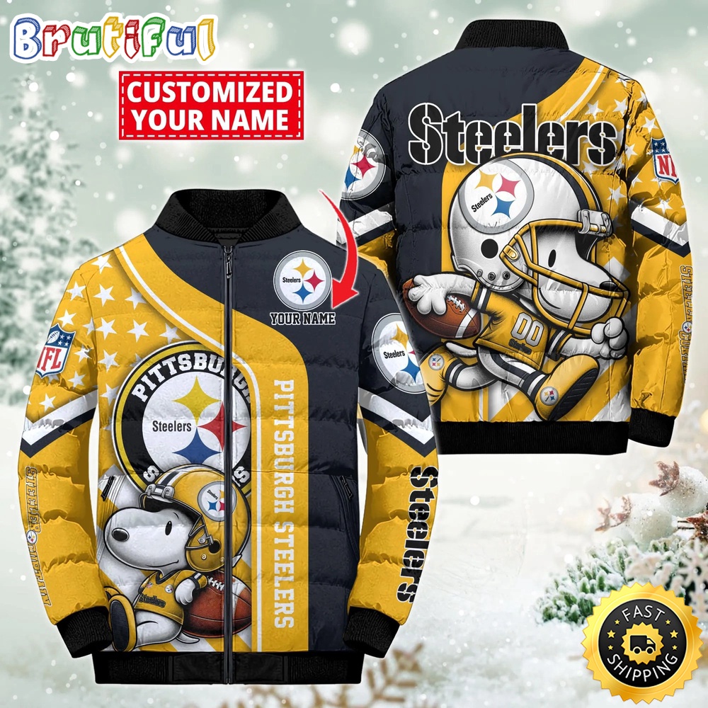 NFL Pittsburgh Steelers Puffer Jacket Snooby Customized Jacket 1