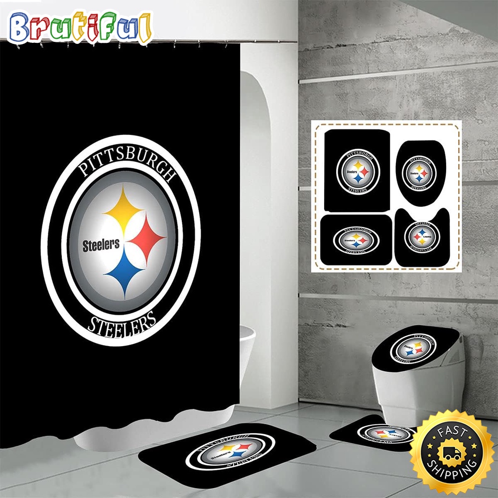 NFL Pittsburgh Steelers Shower Curtain Classic Curtain Styles 1