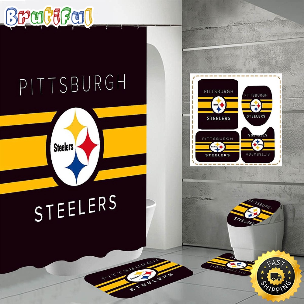 NFL Pittsburgh Steelers Shower Curtain Modern Bath Curtains 1