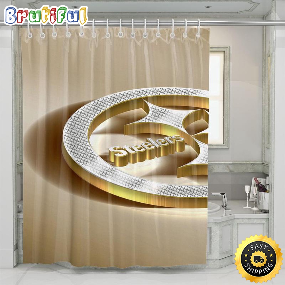 NFL Pittsburgh Steelers Shower Curtain Set For Bathroom Decor 1