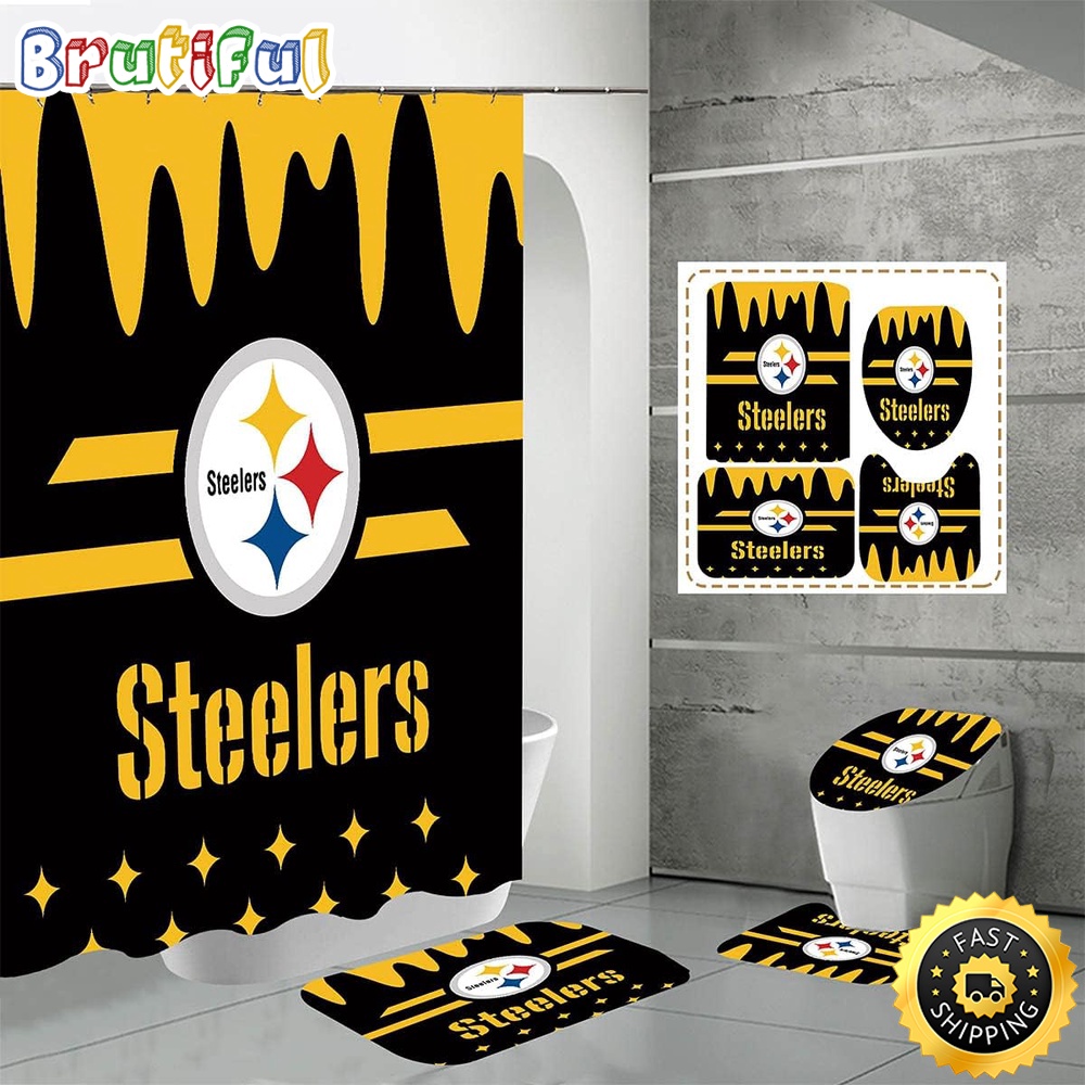 NFL Pittsburgh Steelers Shower Curtain Sporty Bathroom Picks 1