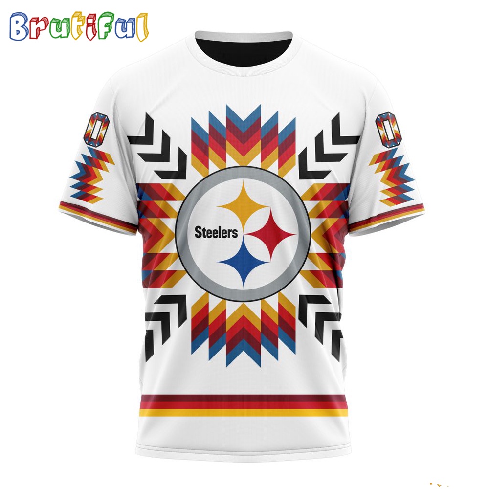NFL Pittsburgh Steelers T Shirt Special Design With Native Pattern 1
