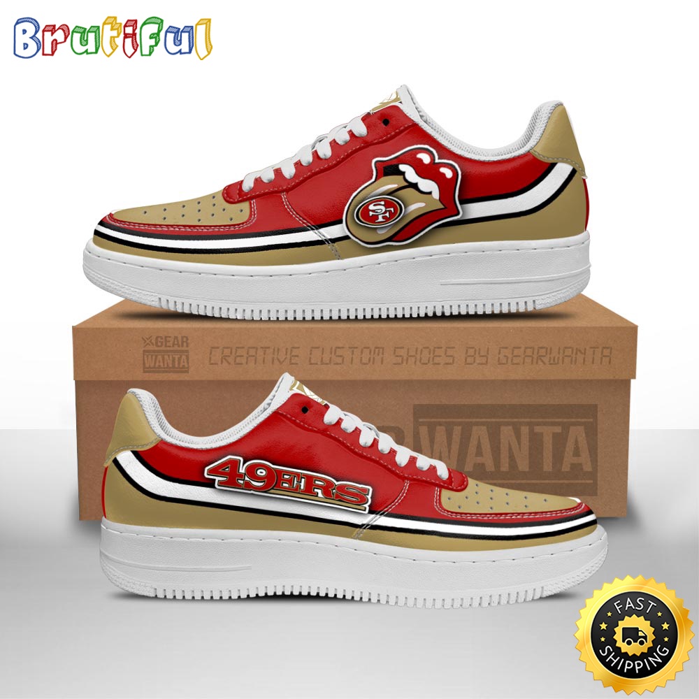 NFL San Francisco 49ers Air Force 1 Shoes Sexy Lips For Fans 1