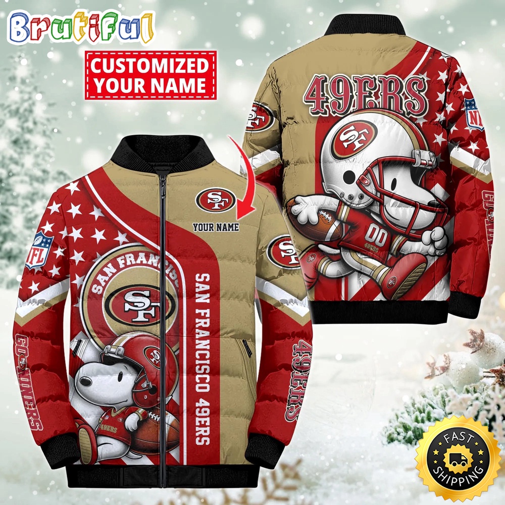NFL San Francisco 49ers Puffer Jacket Snooby Customized Jacket 1