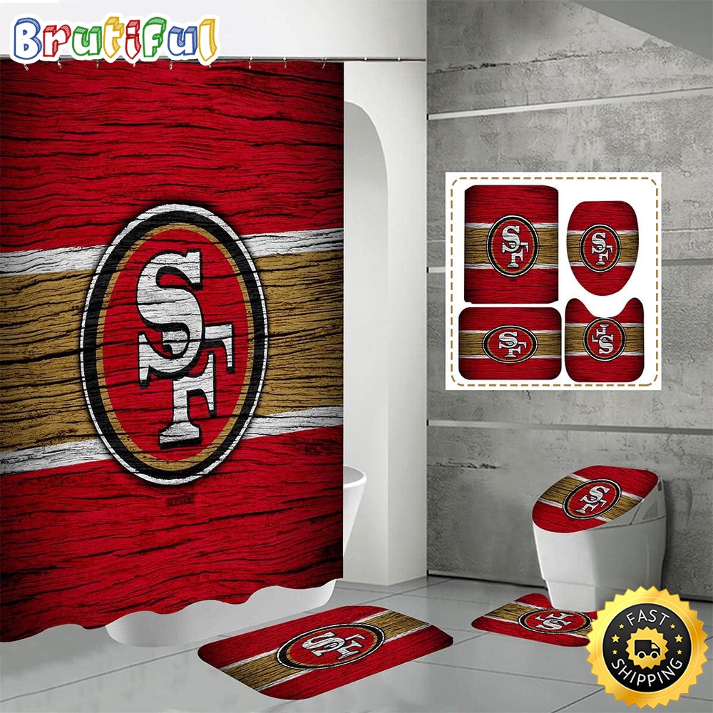 NFL San Francisco 49ers Shower Curtain Chic Shower Drapes 1