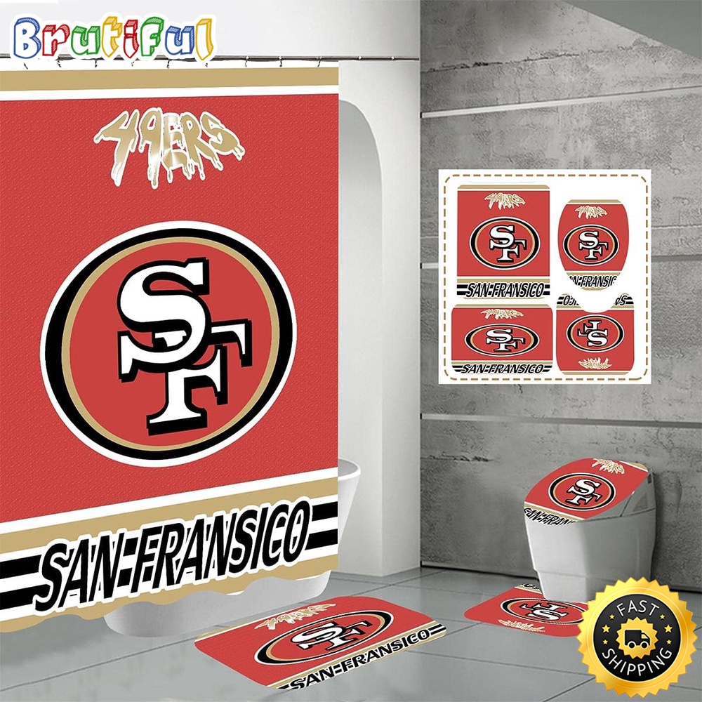 NFL San Francisco 49ers Shower Curtain Modern Bath Curtains 1