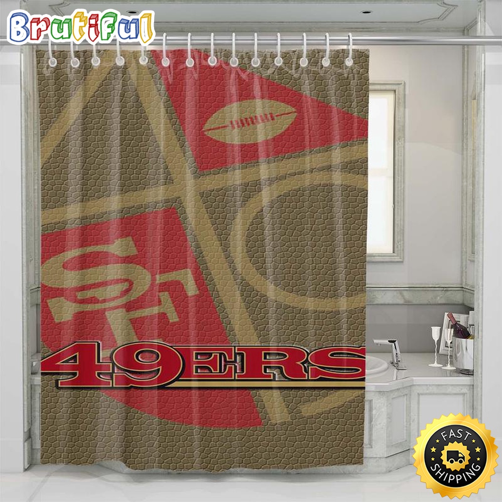 NFL San Francisco 49ers Shower Curtain Set Bathroom Set For Bathroom Decor 1