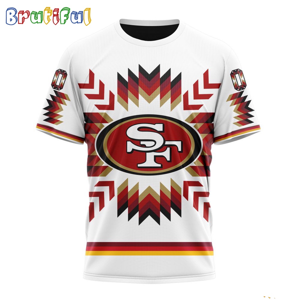 NFL San Francisco 49ers T Shirt Special Design With Native Pattern 1