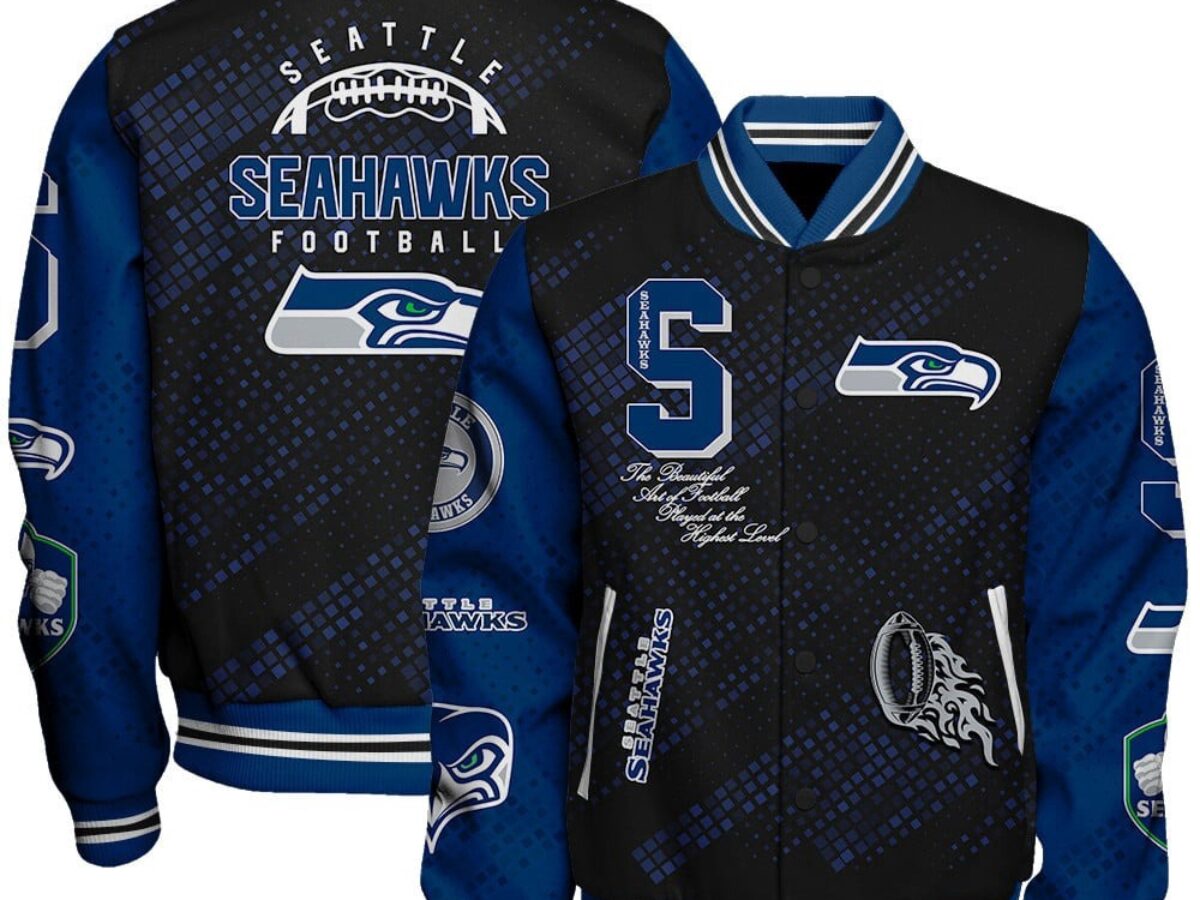 NFL Seattle Seahawks Baseball Jacket Print Logo Team